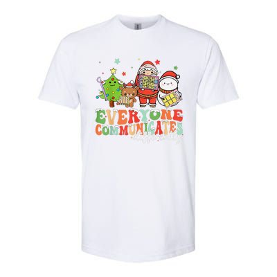 Everyone Communicates Differently Christmas Slp Therapy Softstyle CVC T-Shirt