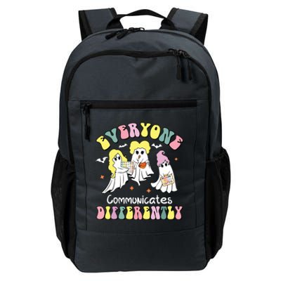 Everyone Communicates Differently Halloween Autism Teacher Daily Commute Backpack