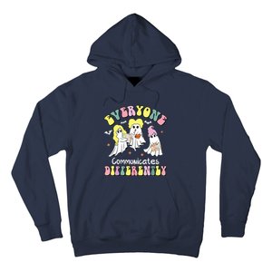 Everyone Communicates Differently Halloween Autism Teacher Hoodie