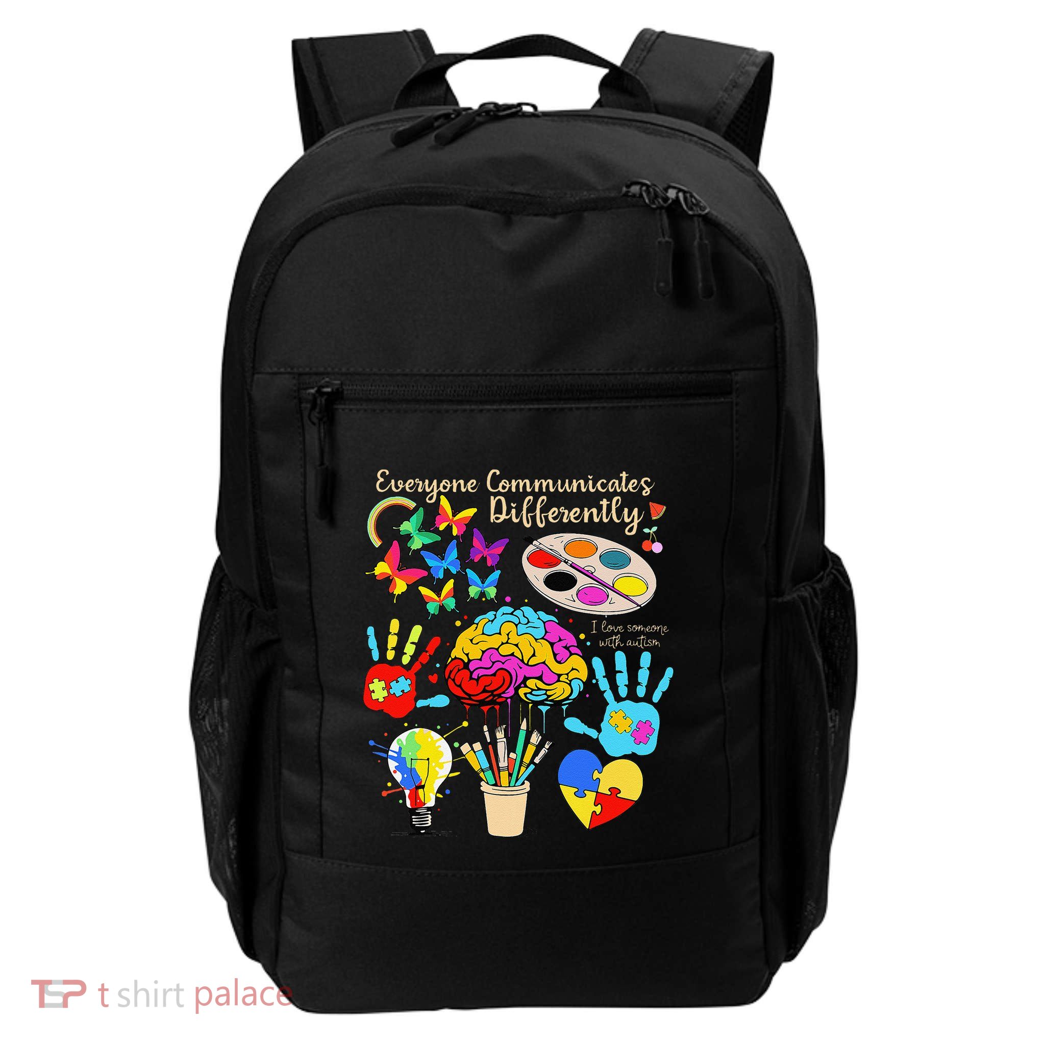Everyone Communicates Differently Sped Autism Awareness Daily Commute Backpack