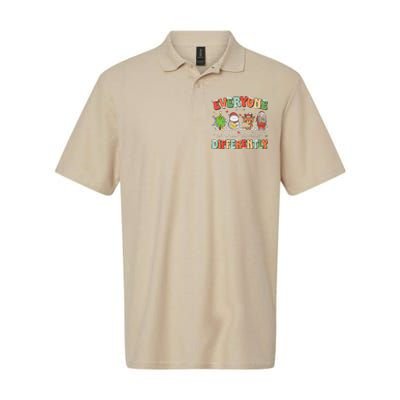 Everyone Communicates Differently Christmas Slp Sped Teacher Softstyle Adult Sport Polo