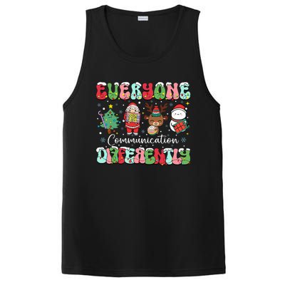 Everyone Communicates Differently Speech Therapy Christmas PosiCharge Competitor Tank