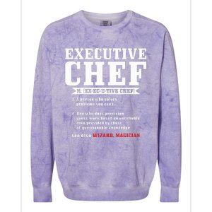 Executive Chef Definition Funny Chef Cook Cooking Colorblast Crewneck Sweatshirt