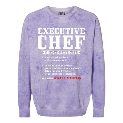 Executive Chef Definition Funny Chef Cook Cooking Colorblast Crewneck Sweatshirt