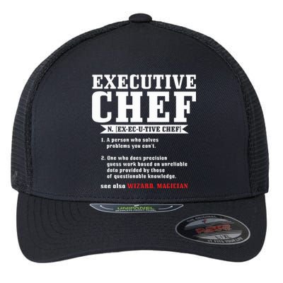 Executive Chef Definition Funny Chef Cook Cooking Flexfit Unipanel Trucker Cap