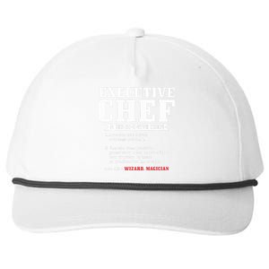 Executive Chef Definition Funny Chef Cook Cooking Snapback Five-Panel Rope Hat