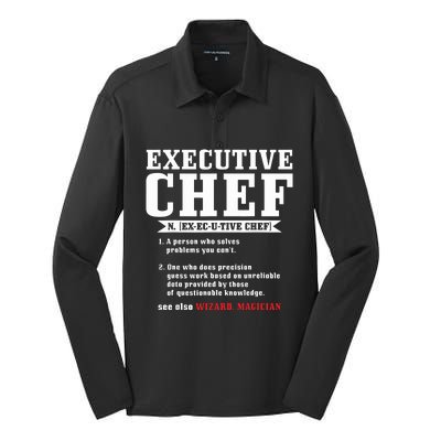 Executive Chef Definition Funny Chef Cook Cooking Silk Touch Performance Long Sleeve Polo