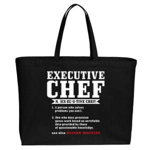 Executive Chef Definition Funny Chef Cook Cooking Cotton Canvas Jumbo Tote