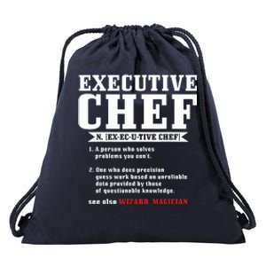 Executive Chef Definition Funny Chef Cook Cooking Drawstring Bag