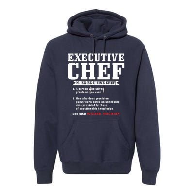 Executive Chef Definition Funny Chef Cook Cooking Premium Hoodie