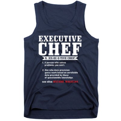 Executive Chef Definition Funny Chef Cook Cooking Tank Top