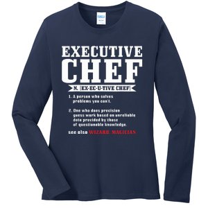 Executive Chef Definition Funny Chef Cook Cooking Ladies Long Sleeve Shirt