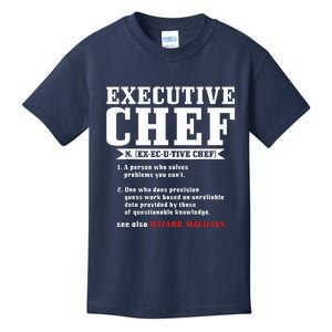 Executive Chef Definition Funny Chef Cook Cooking Kids T-Shirt