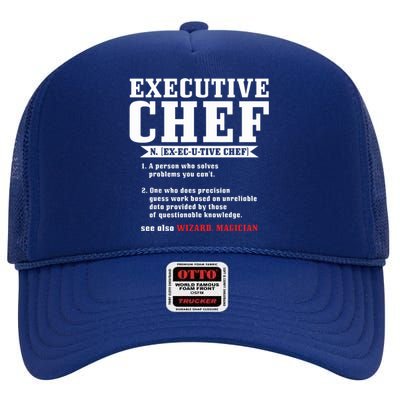 Executive Chef Definition Funny Chef Cook Cooking High Crown Mesh Back Trucker Hat