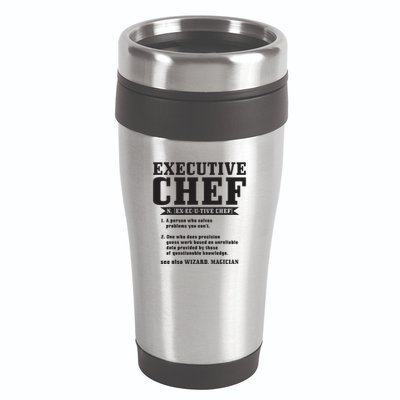 Executive Chef Definition Funny Chef Cook Cooking 16oz Travel Tumbler