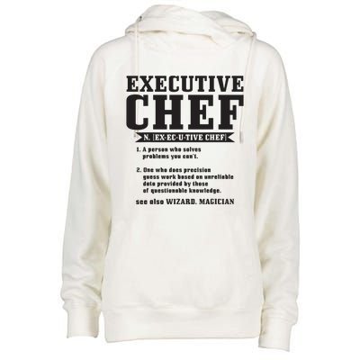 Executive Chef Definition Funny Chef Cook Cooking Womens Funnel Neck Pullover Hood