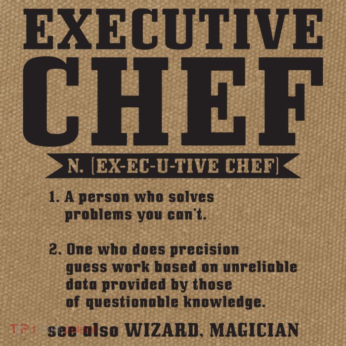 Executive Chef Definition Funny Chef Cook Cooking Cotton Canvas Backpack