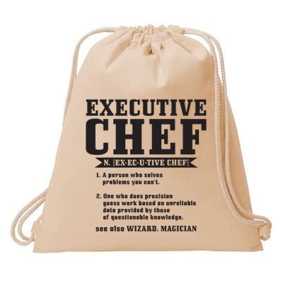 Executive Chef Definition Funny Chef Cook Cooking Drawstring Bag