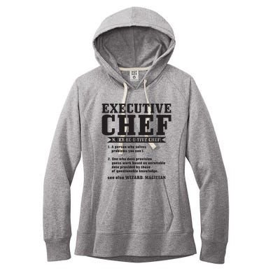 Executive Chef Definition Funny Chef Cook Cooking Women's Fleece Hoodie