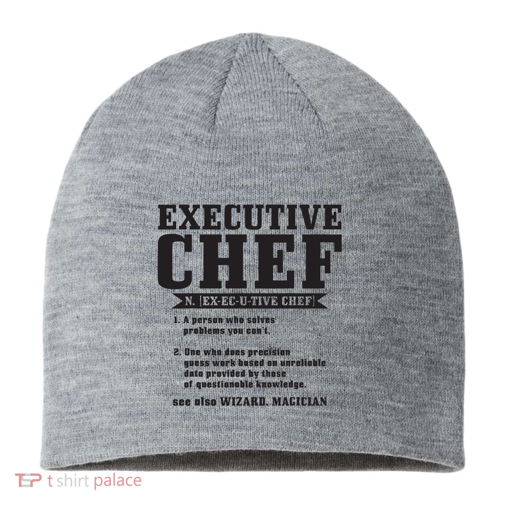 Executive Chef Definition Funny Chef Cook Cooking Sustainable Beanie