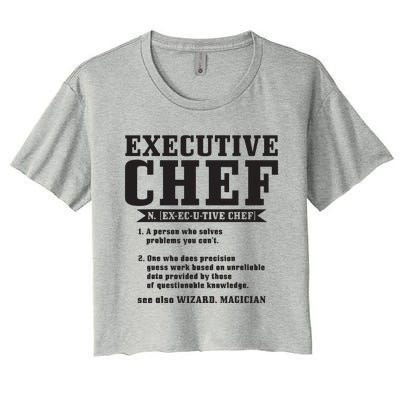 Executive Chef Definition Funny Chef Cook Cooking Women's Crop Top Tee