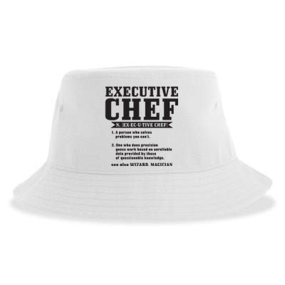 Executive Chef Definition Funny Chef Cook Cooking Sustainable Bucket Hat