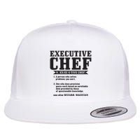 Executive Chef Definition Funny Chef Cook Cooking Flat Bill Trucker Hat