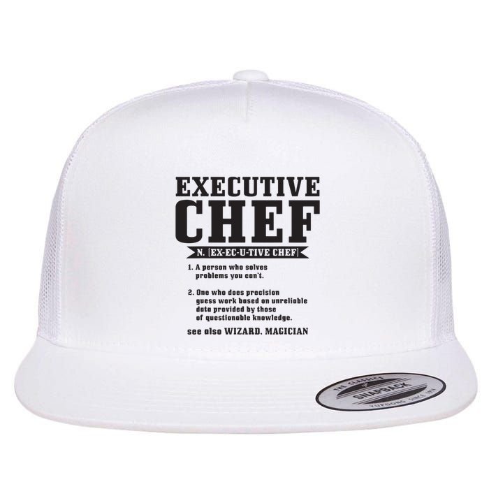 Executive Chef Definition Funny Chef Cook Cooking Flat Bill Trucker Hat