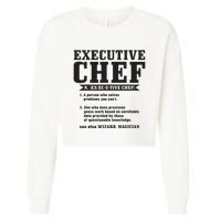 Executive Chef Definition Funny Chef Cook Cooking Cropped Pullover Crew
