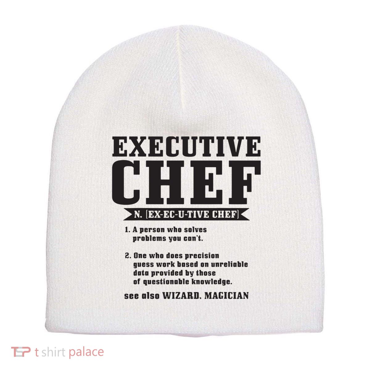 Executive Chef Definition Funny Chef Cook Cooking Short Acrylic Beanie