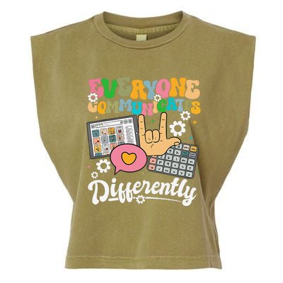 Everyone Communicates Differently Teacher Day Garment-Dyed Women's Muscle Tee