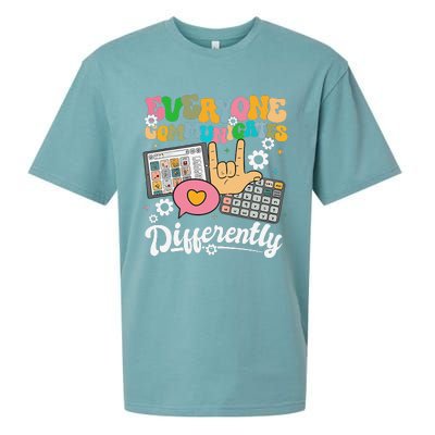 Everyone Communicates Differently Teacher Day Sueded Cloud Jersey T-Shirt