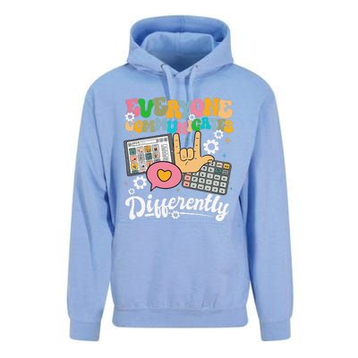 Everyone Communicates Differently Teacher Day Unisex Surf Hoodie