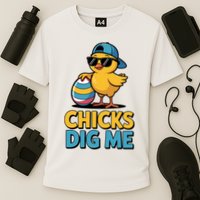 Easter Chicks Dig Me Cute Egg Hunt Cooling Performance Crew T-Shirt
