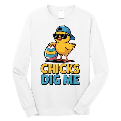 Easter Chicks Dig Me Cute Egg Hunt Long Sleeve Shirt