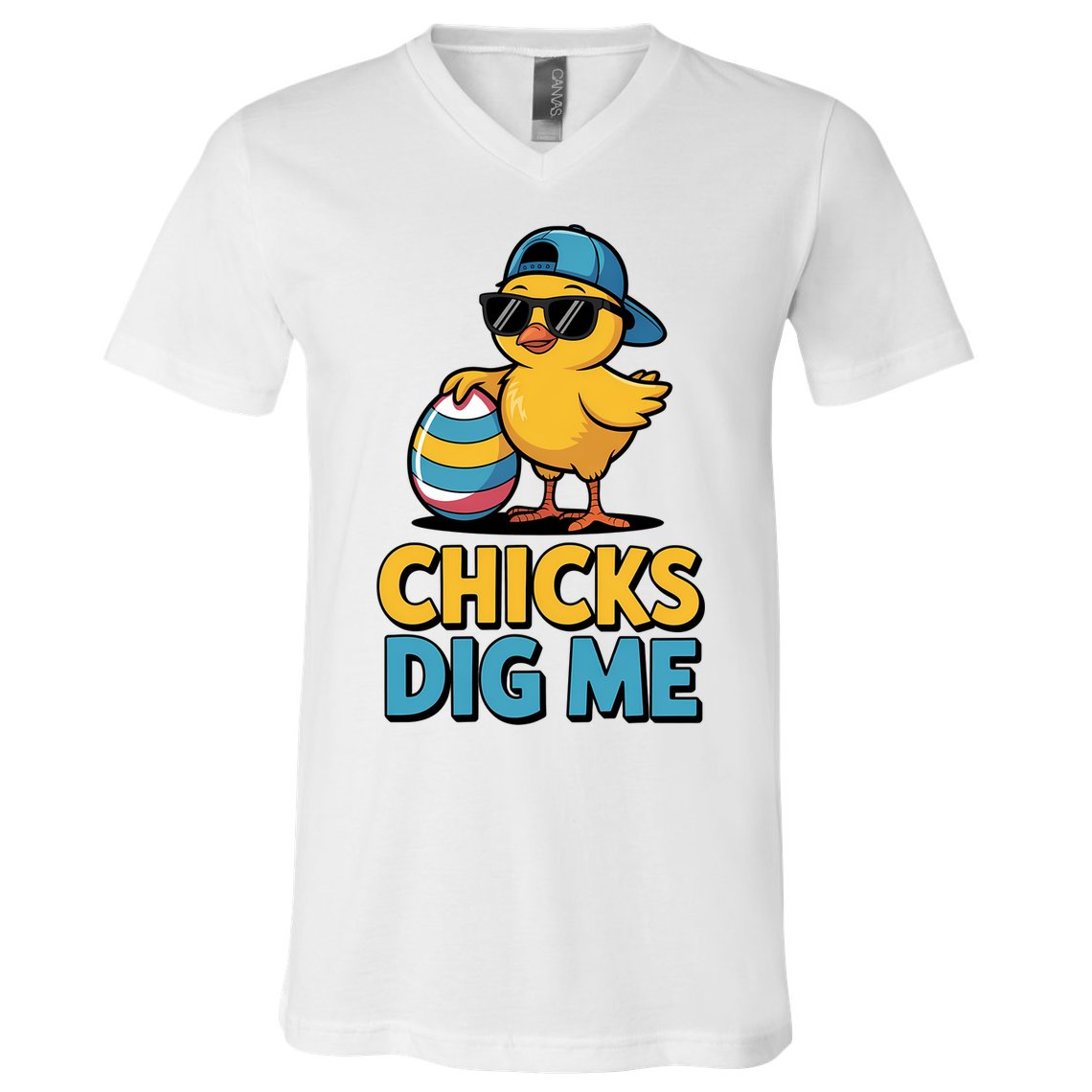 Easter Chicks Dig Me Cute Egg Hunt V-Neck T-Shirt