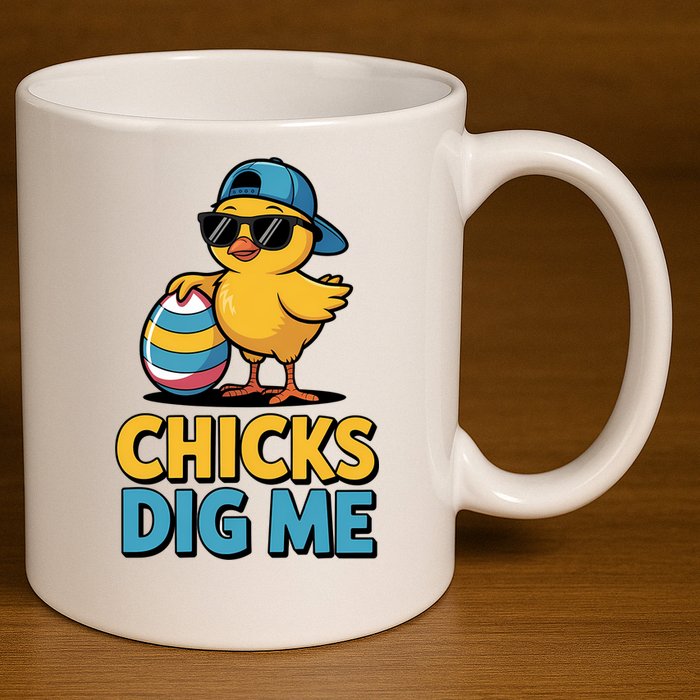 Easter Chicks Dig Me Cute Egg Hunt 11oz C Handle Ceramic Mug