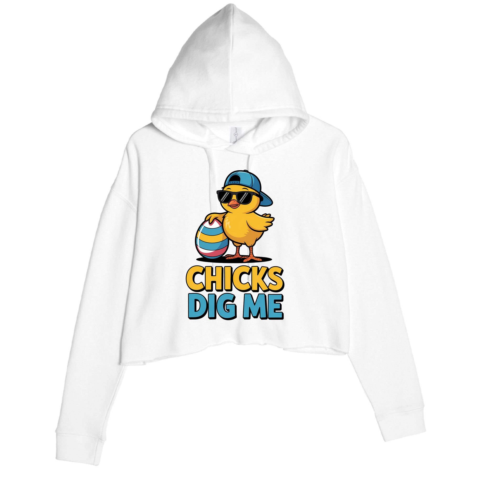Easter Chicks Dig Me Cute Egg Hunt Crop Fleece Hoodie