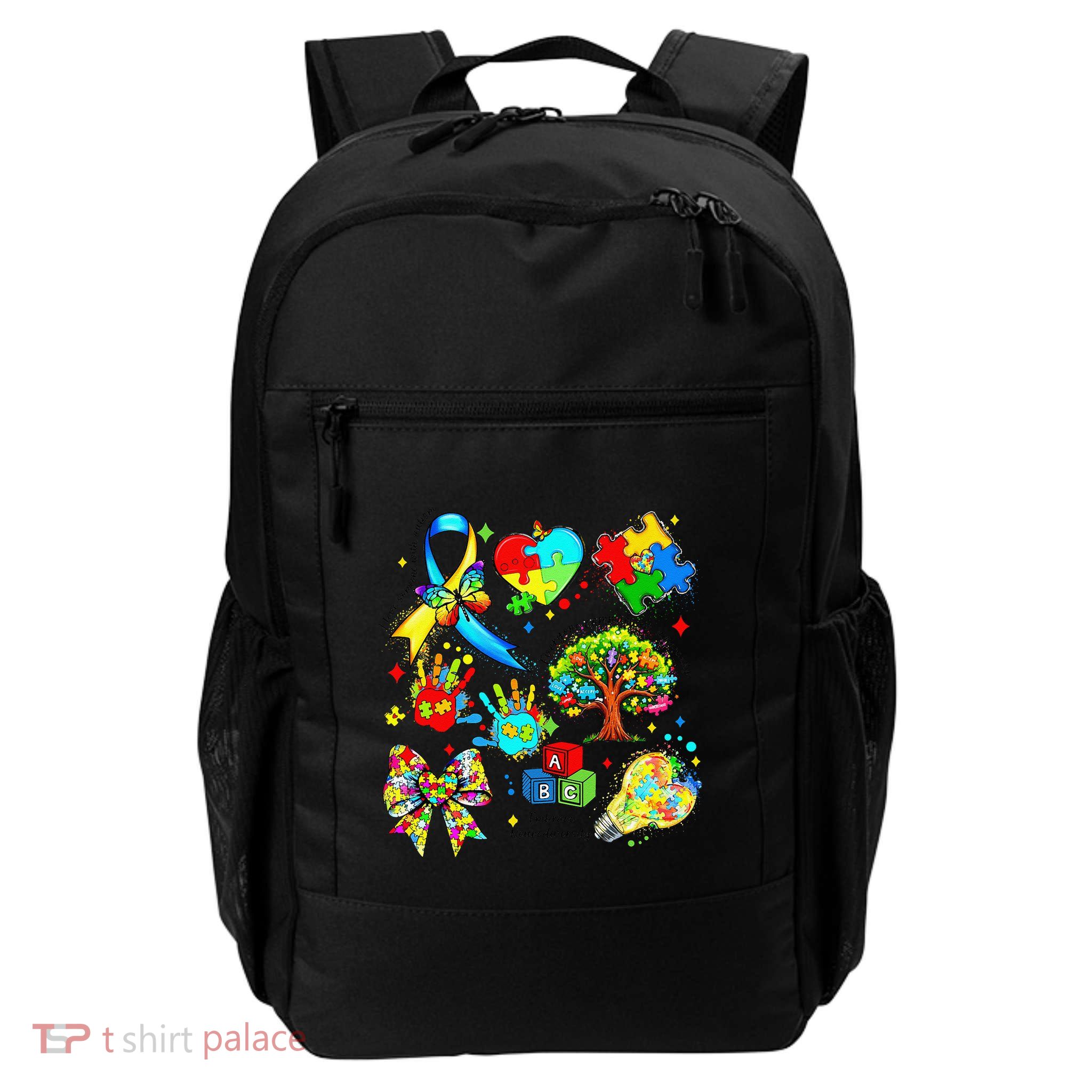 Everyone Communicates Differently Autism Awareness Puzzle Daily Commute Backpack