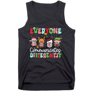 Everyone Communicate Differently Speech Therapy Christmas Tank Top