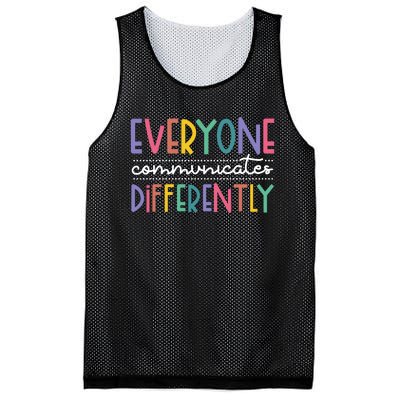 Everyone Communicate Differently Autism Special Ed Teacher Mesh Reversible Basketball Jersey Tank