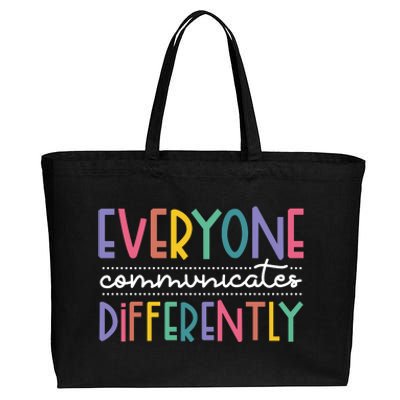 Everyone Communicate Differently Autism Special Ed Teacher Cotton Canvas Jumbo Tote