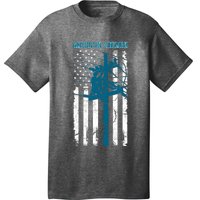 Electric Cable Distressed Patriotic Lineman American Flag T-Shirt