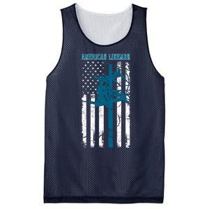 Electric Cable Distressed Patriotic Lineman American Flag Mesh Reversible Basketball Jersey Tank