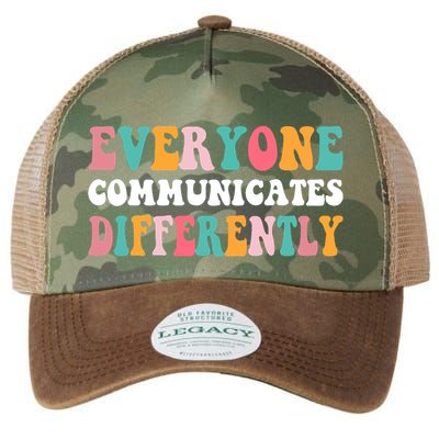 Everyone Communicates Differently Quote Legacy Tie Dye Trucker Hat