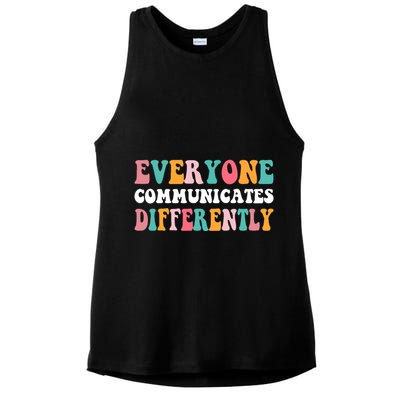 Everyone Communicates Differently Quote Ladies PosiCharge Tri-Blend Wicking Tank