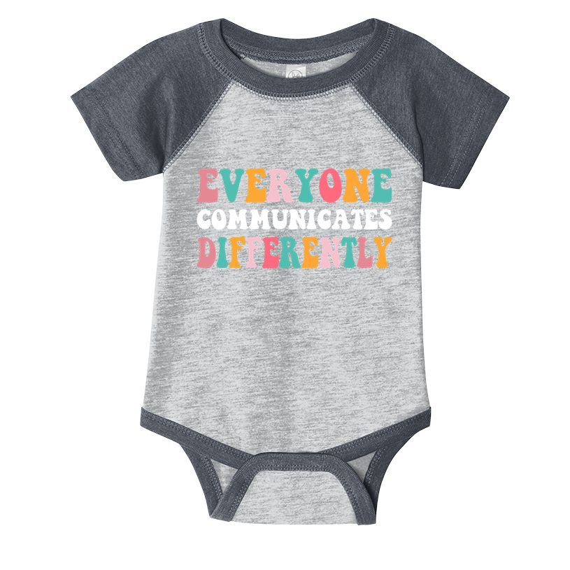 Everyone Communicates Differently Quote Infant Baby Jersey Bodysuit