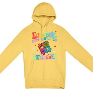 Everyone Communicates Differently Funny Design Premium Pullover Hoodie