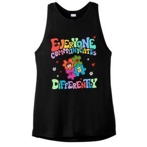 Everyone Communicates Differently Funny Design Ladies PosiCharge Tri-Blend Wicking Tank