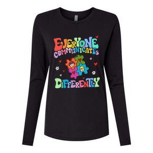 Everyone Communicates Differently Funny Design Womens Cotton Relaxed Long Sleeve T-Shirt